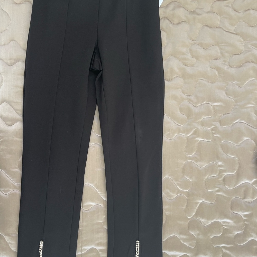 Badgley Mischka Black Pants with Rhinestone detail